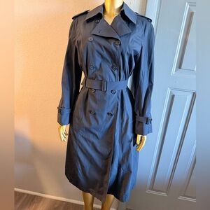 Women's Double-Breasted Trench Coat - Navy